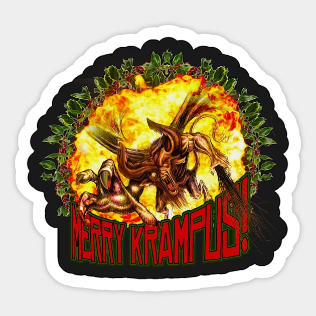 Merry Krampus! Sticker by ZenithWombat